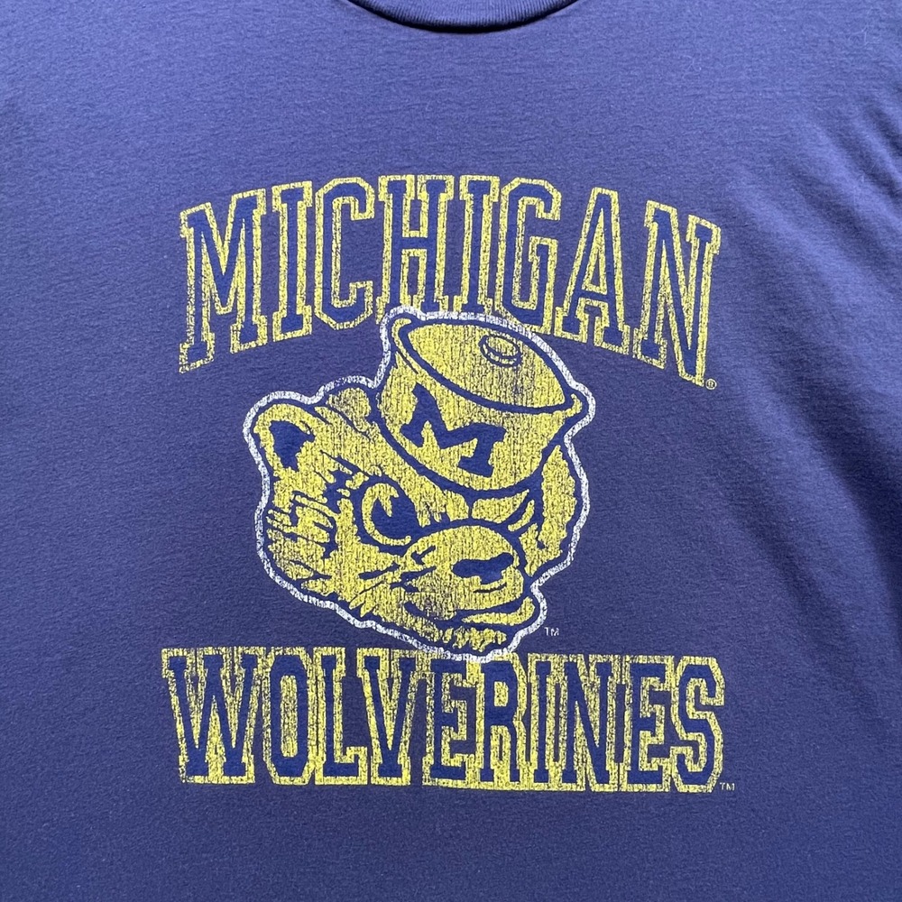 Distant Replays Michigan Wolverines T-Shirt Mens Large Navy Blue Graphic Tee - Picture 2 of 7